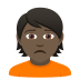 🙍🏿 person frowning: dark skin tone display on JoyPixels